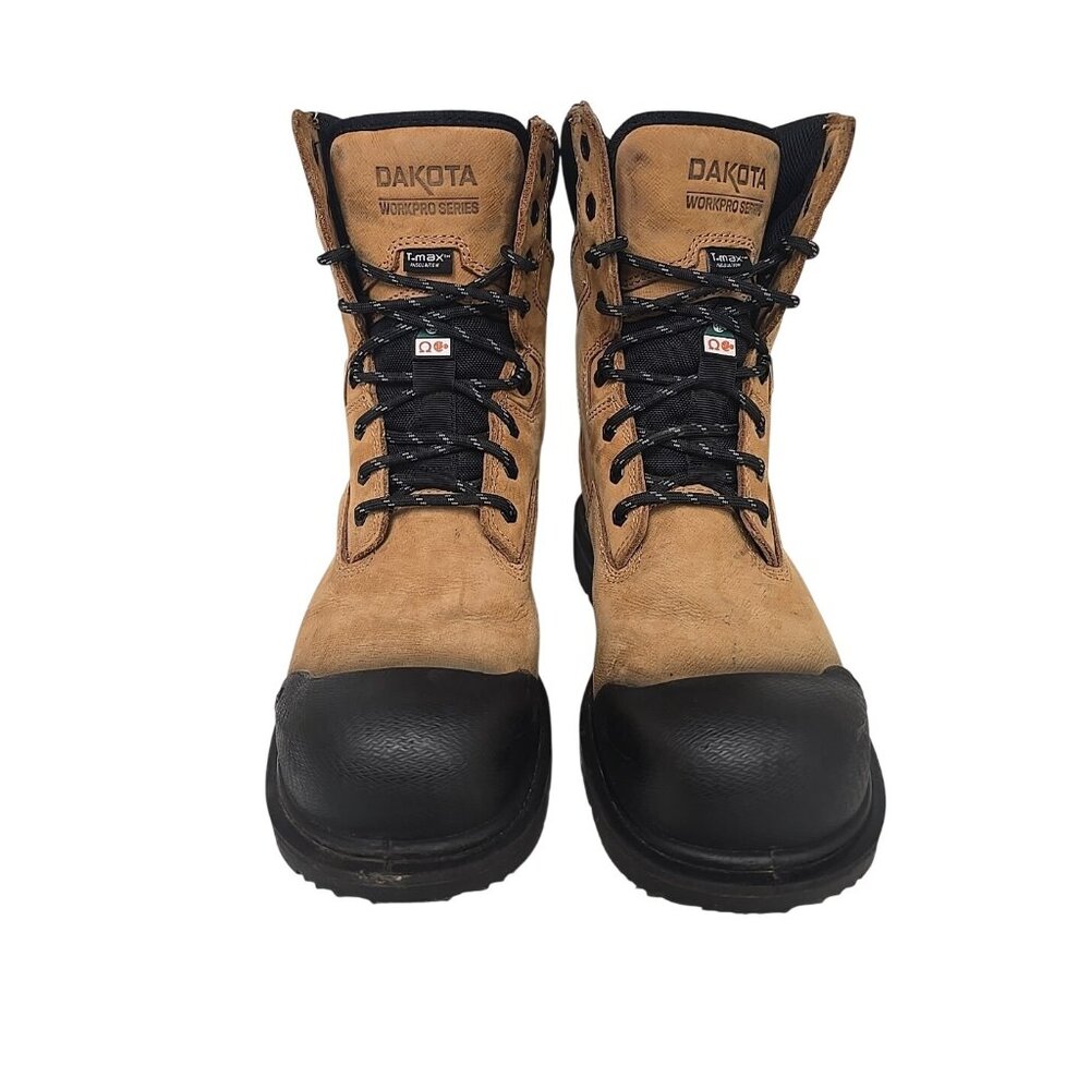 DAKOTA Men's 8" Steel Toe Steel Plate Quad Comfort Work Boots 8522 Wheat 10.5W - Picture 7 of 8